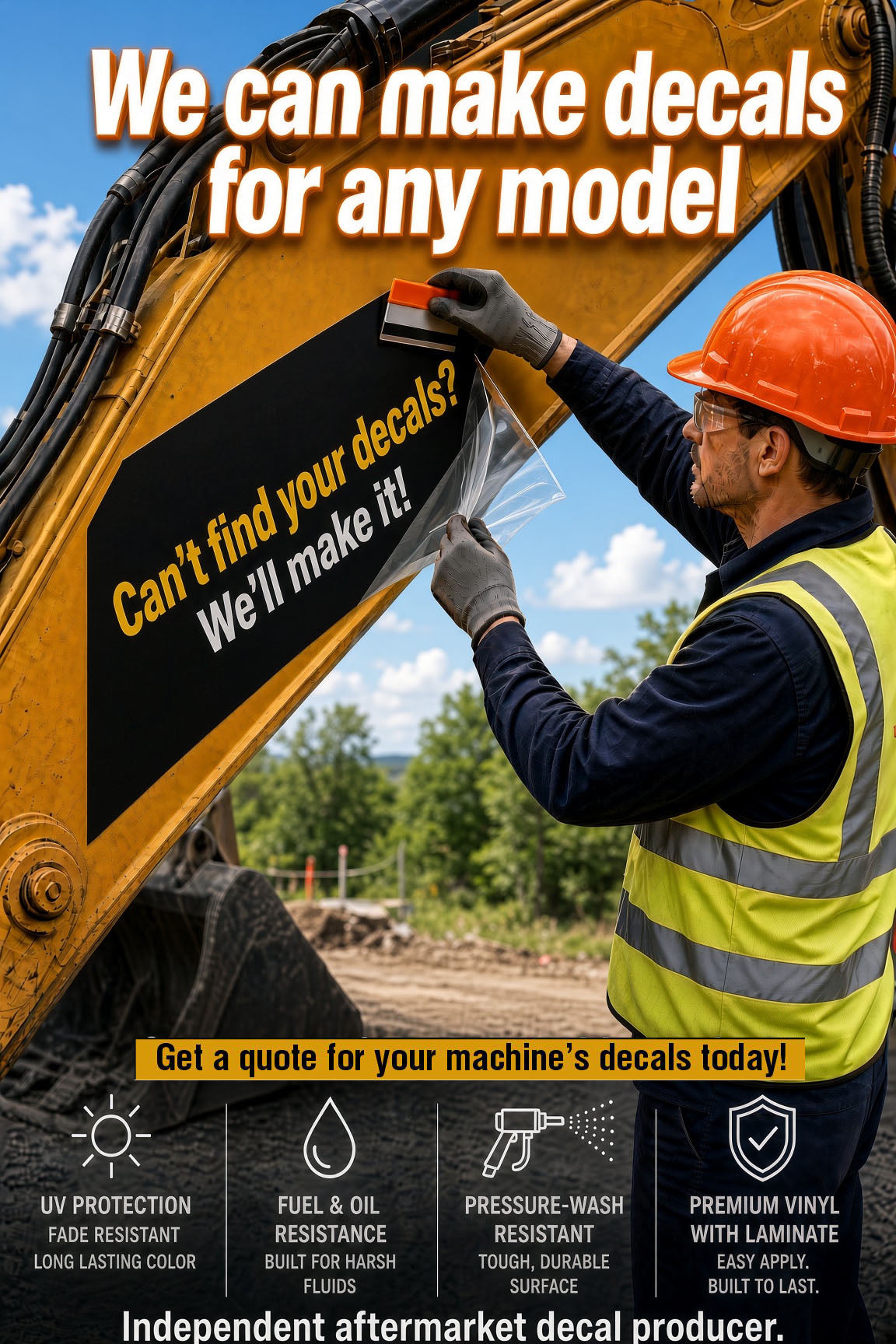 Decal Set for JCB 3CX Servo Controls Backhoe Loader