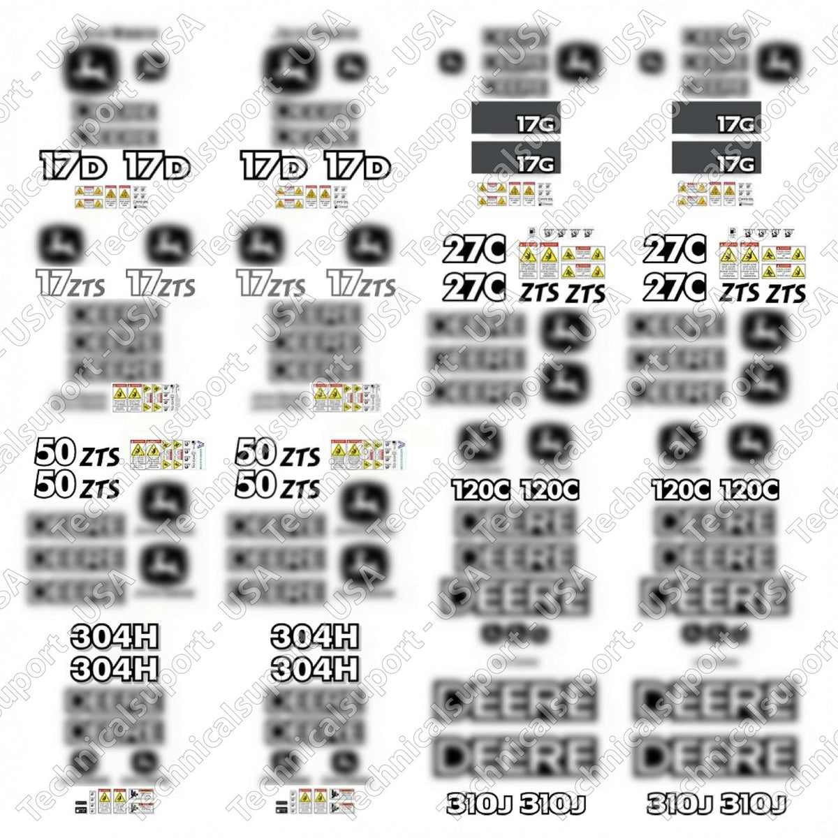 Decal Set for John Deere B30B Truck Vinyl Sticker