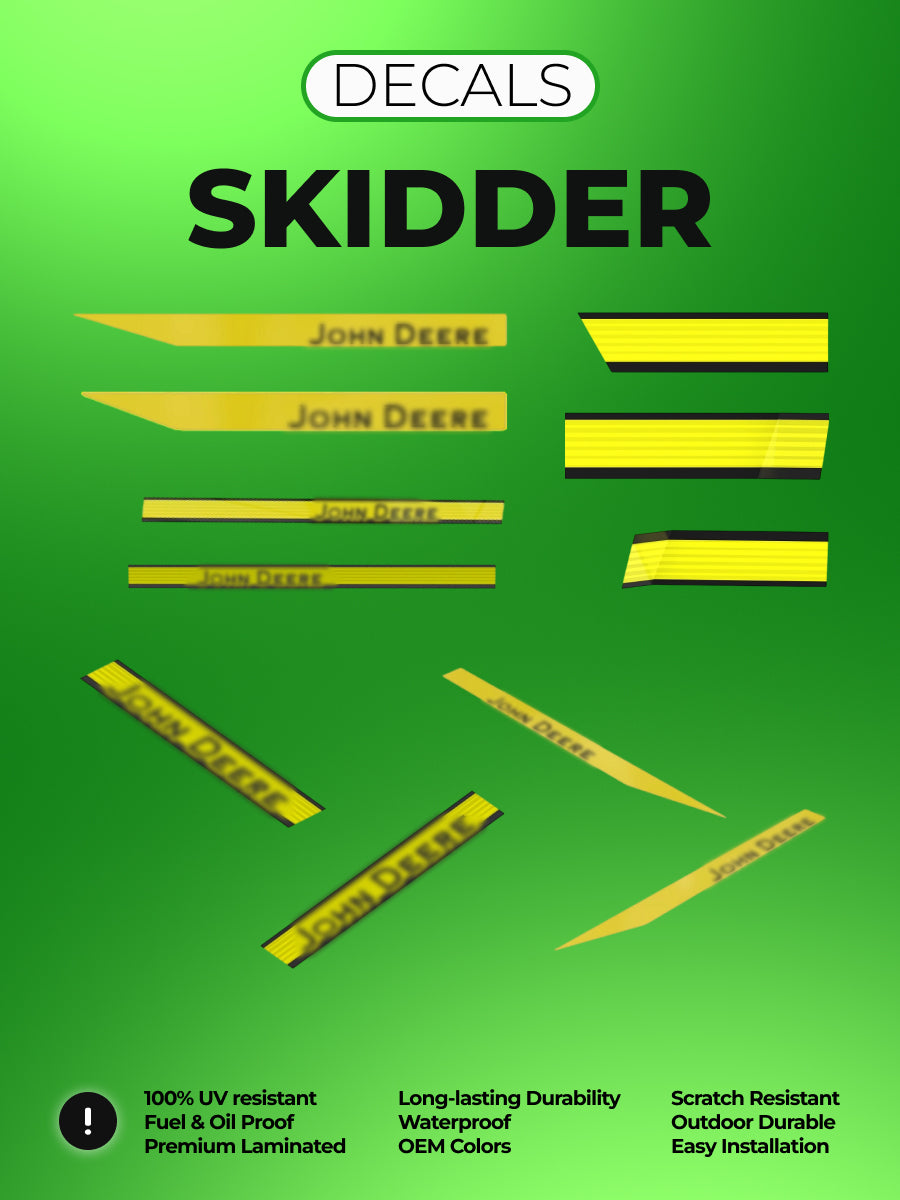 Restore the look of your Skidder 948L-II laminated decal set for John Deere