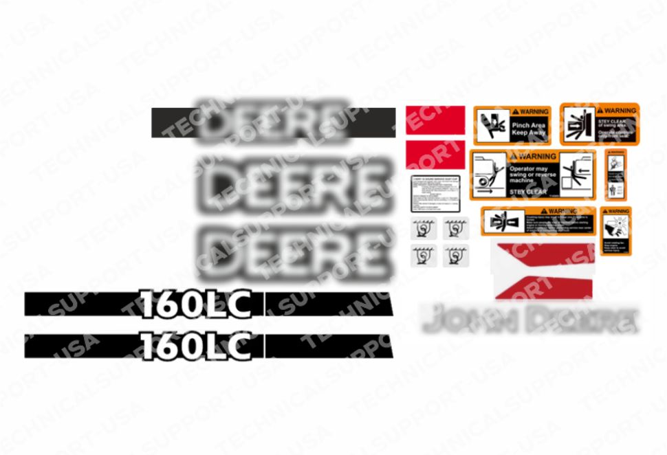 Decal Set for John Deere 160LC Excavator Vinyl Sticker