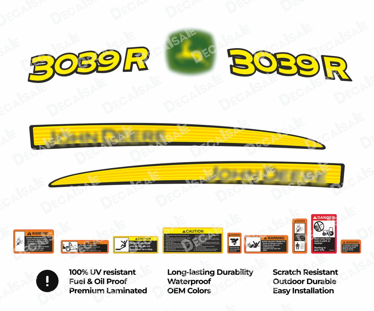 3039R tractor decal kit for John Deere