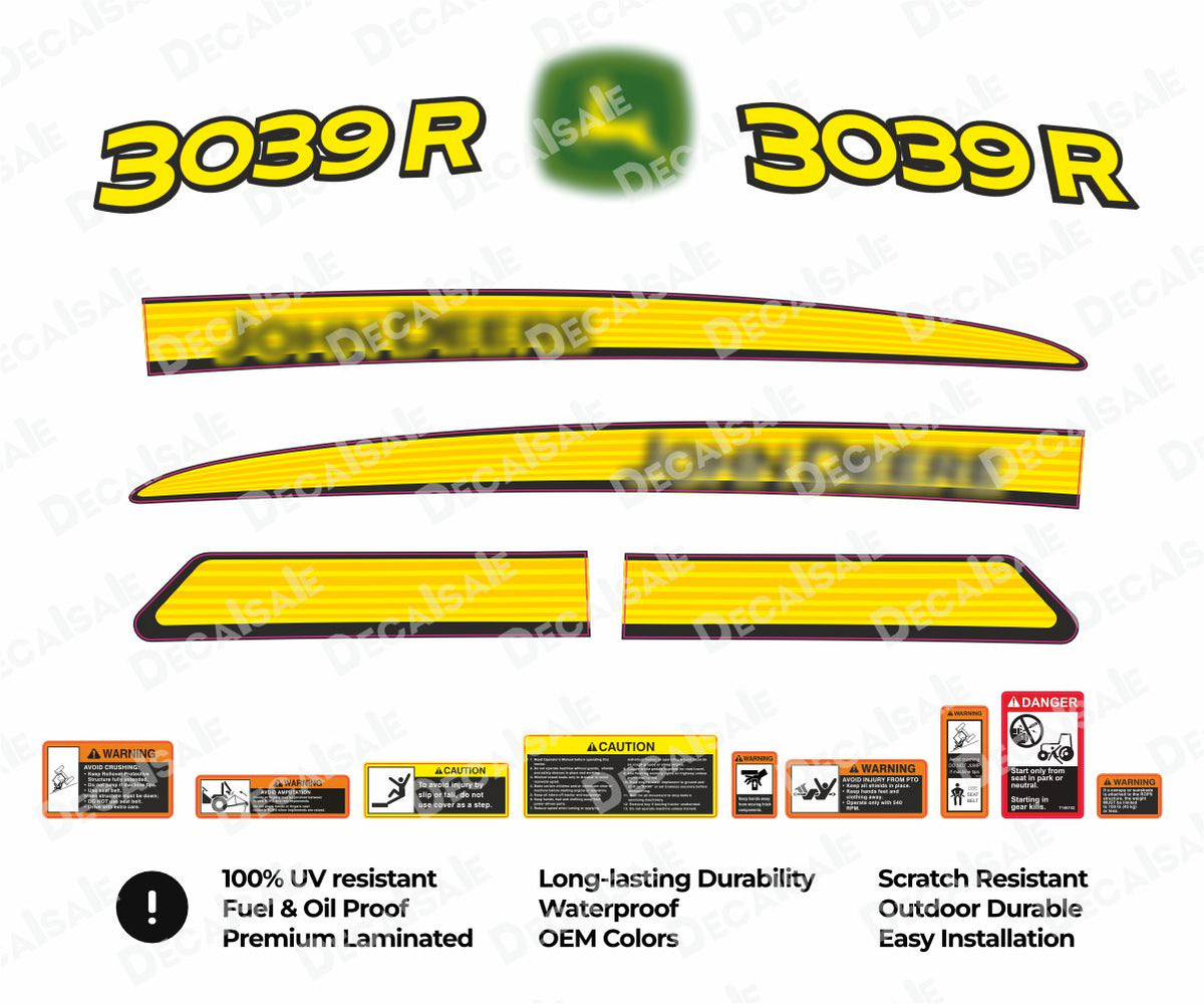 3039R tractor decal kit for John Deere