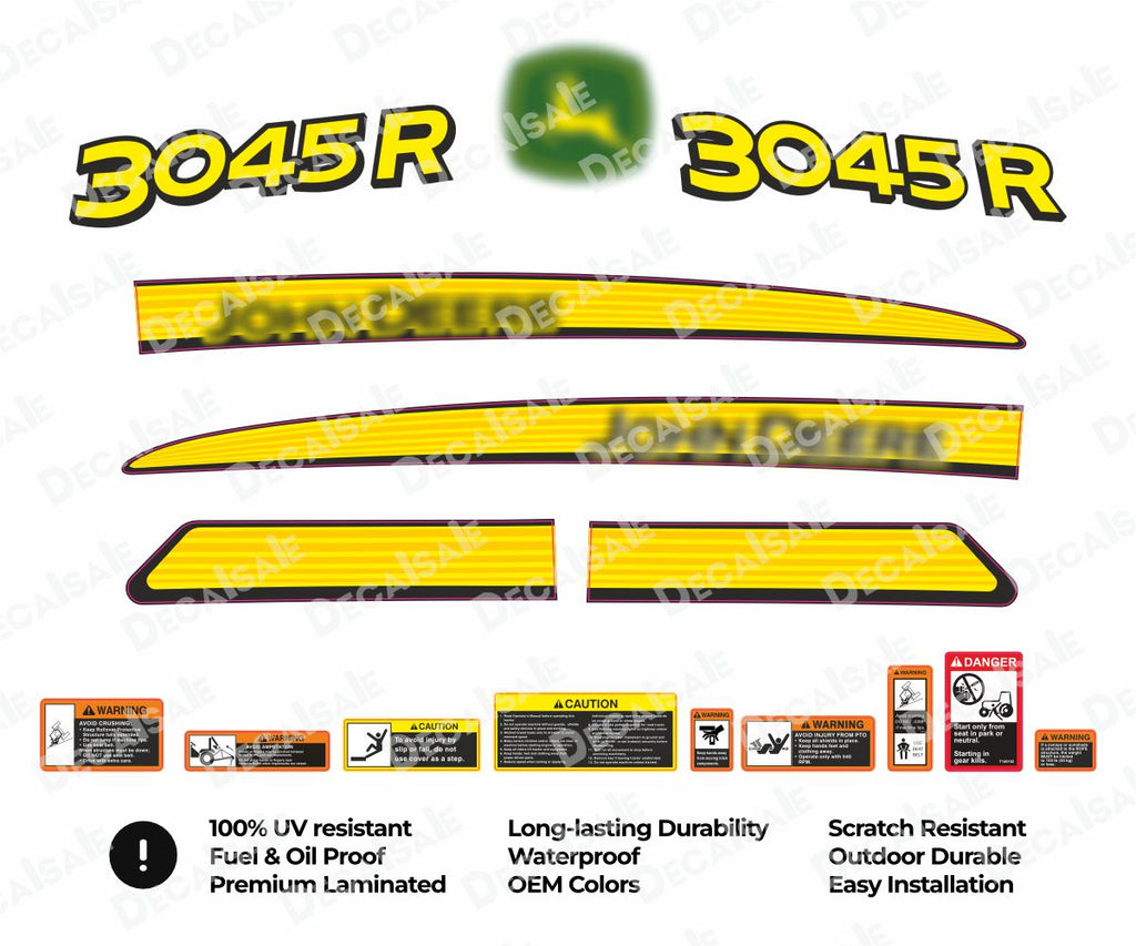 3045R tractor decal kit for John Deere