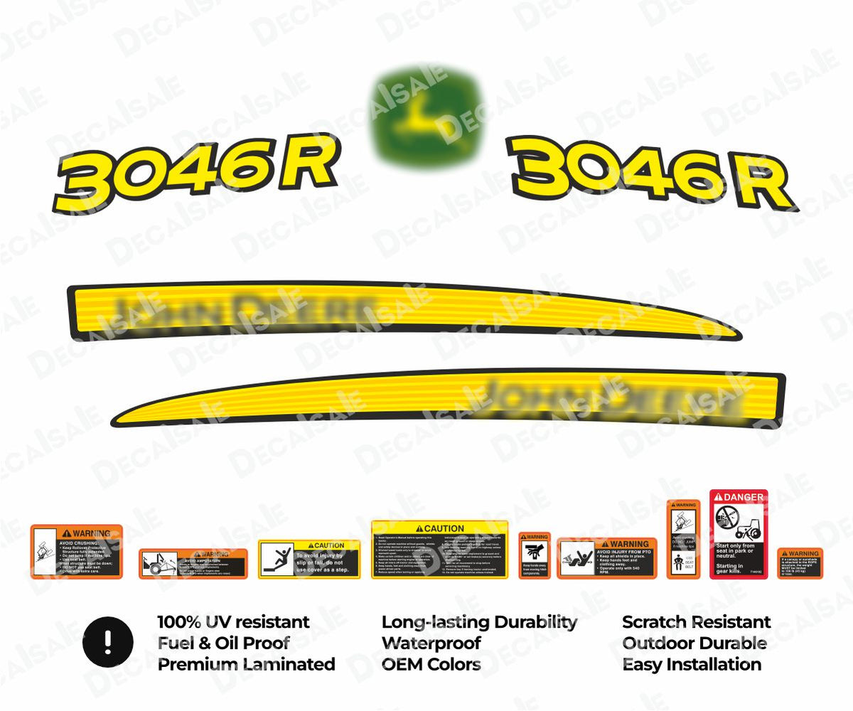 3046R tractor decal kit for John Deere