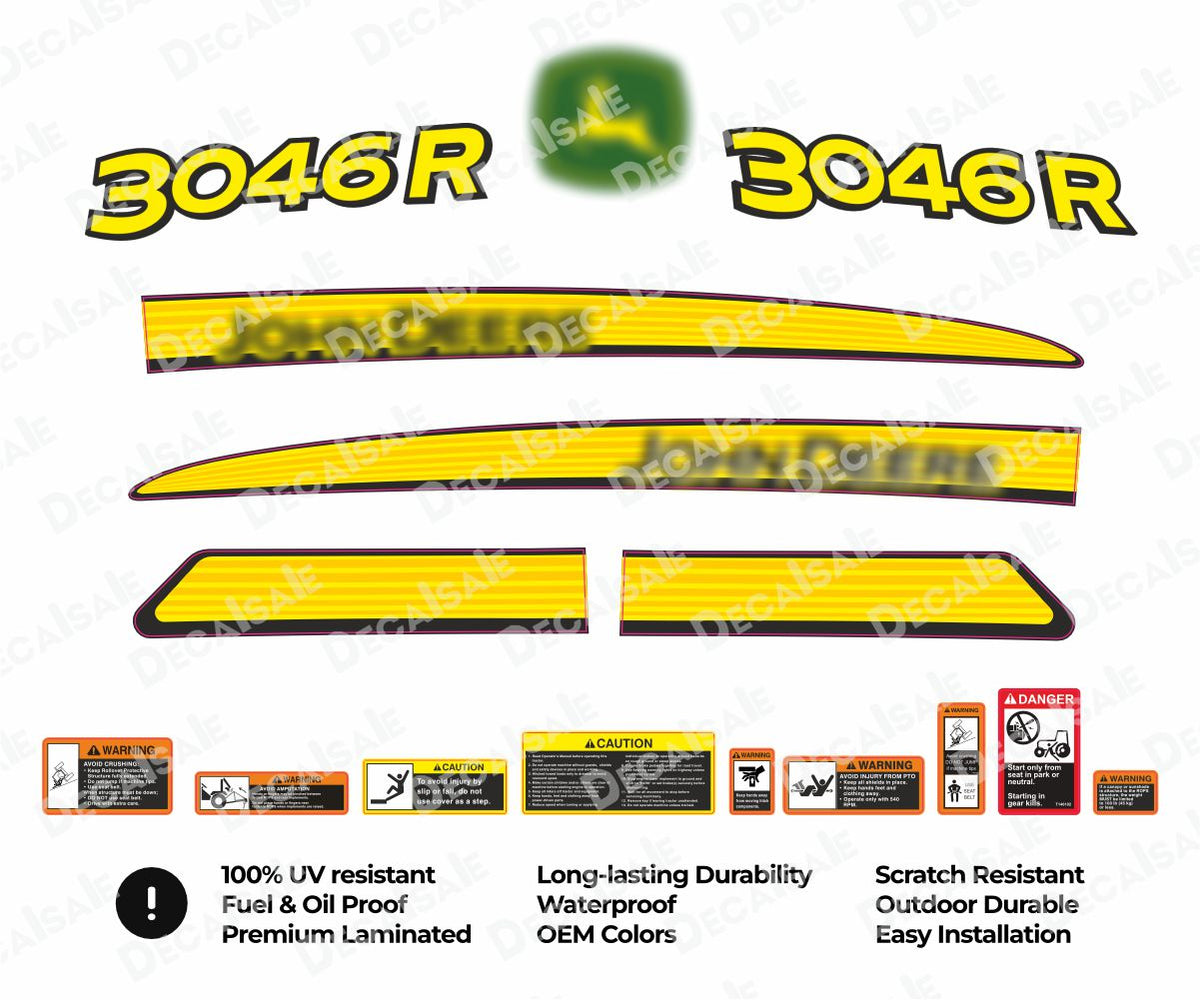 3046R tractor decal kit for John Deere