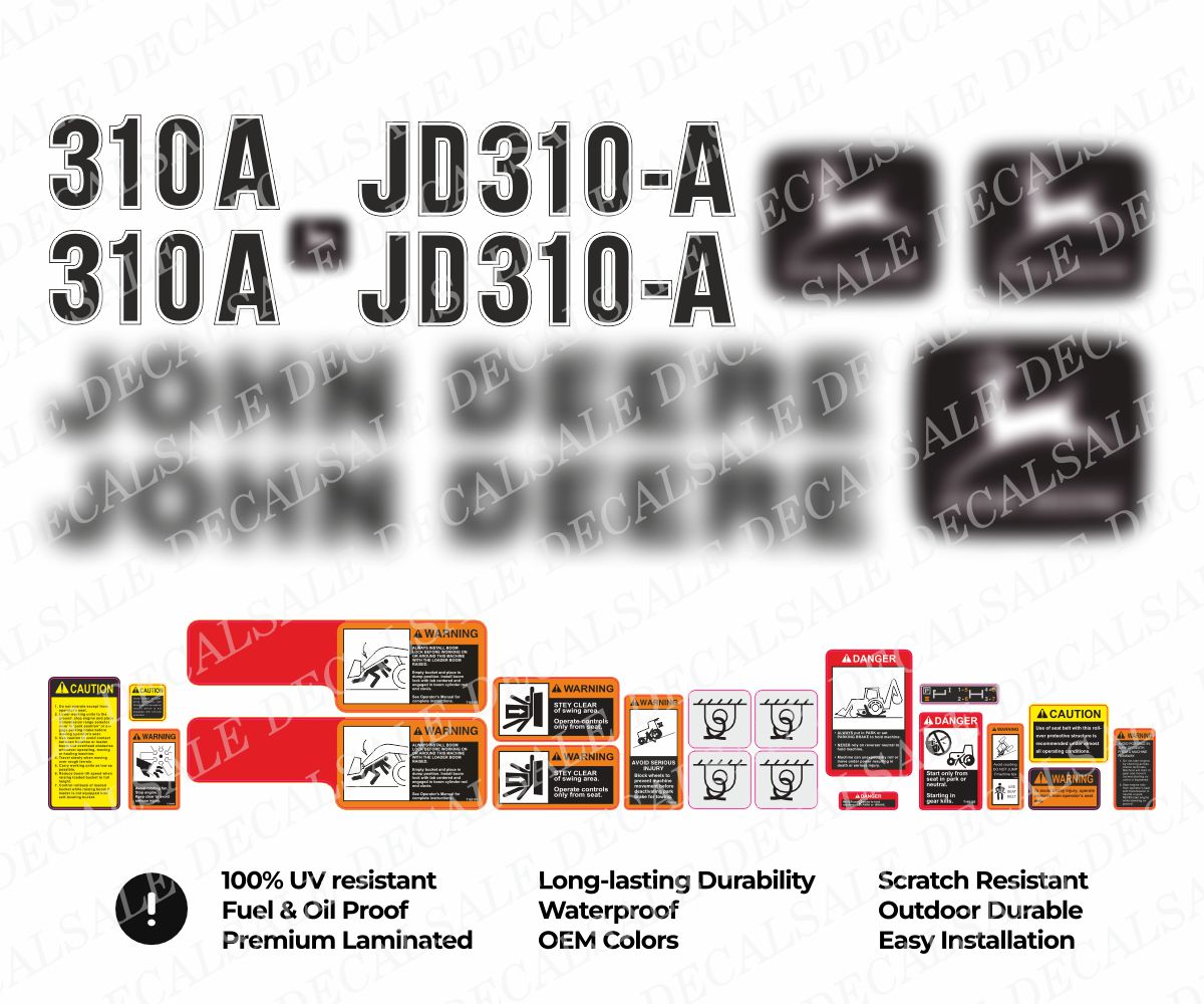 Decal Set for John Deere 310A Loader Vinyl Sticker