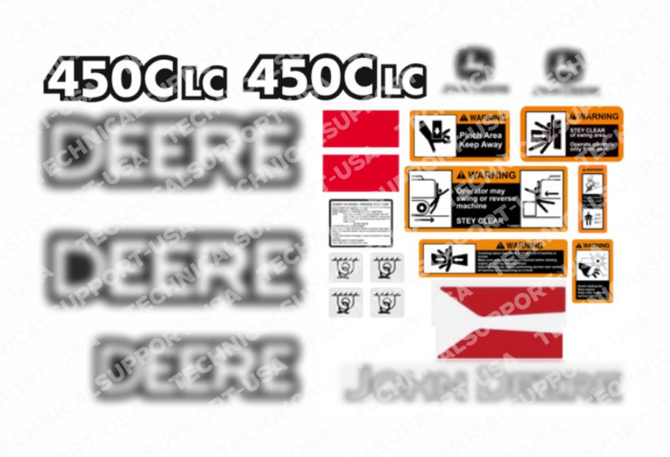 Decal Set for John Deere 450CLC Excavator Vinyl Sticker