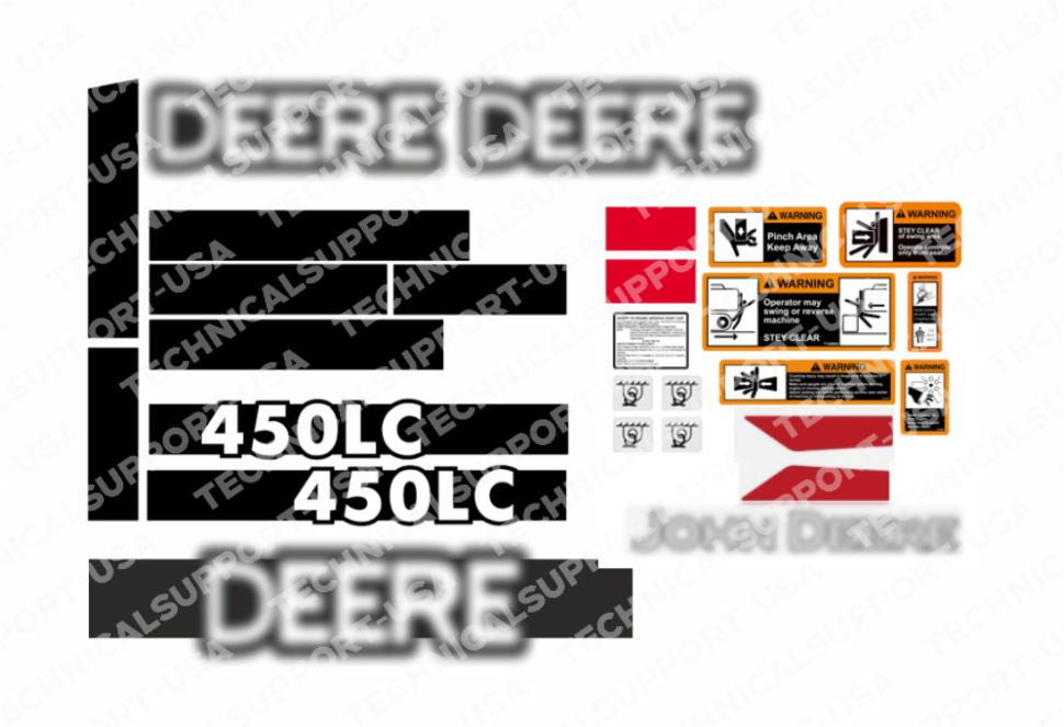 Decal Set for John Deere 450LC Excavator Vinyl Sticker
