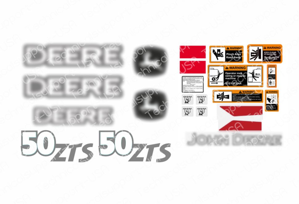 Decal Set for John Deere 50ZTS Excavator Vinyl Sticker