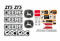 Decal Set for John Deere 50C ZTS Excavator Vinyl Sticker