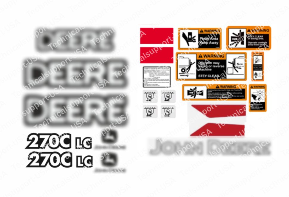 Decal Set for John Deere 270CLC Excavator Vinyl Sticker