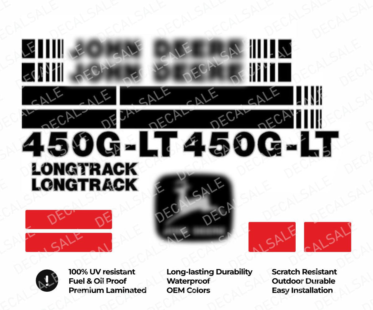 Laminated External Decal Set for John Deere 450G LT Dozer Vinyl Label Sticker