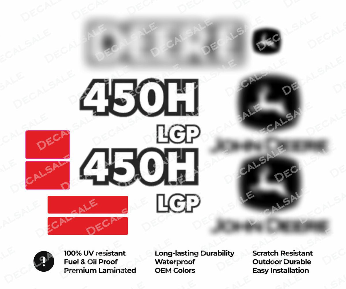 Laminated External Decal Set for John Deere 450H Crawler Dozer Vinyl Label Sticker