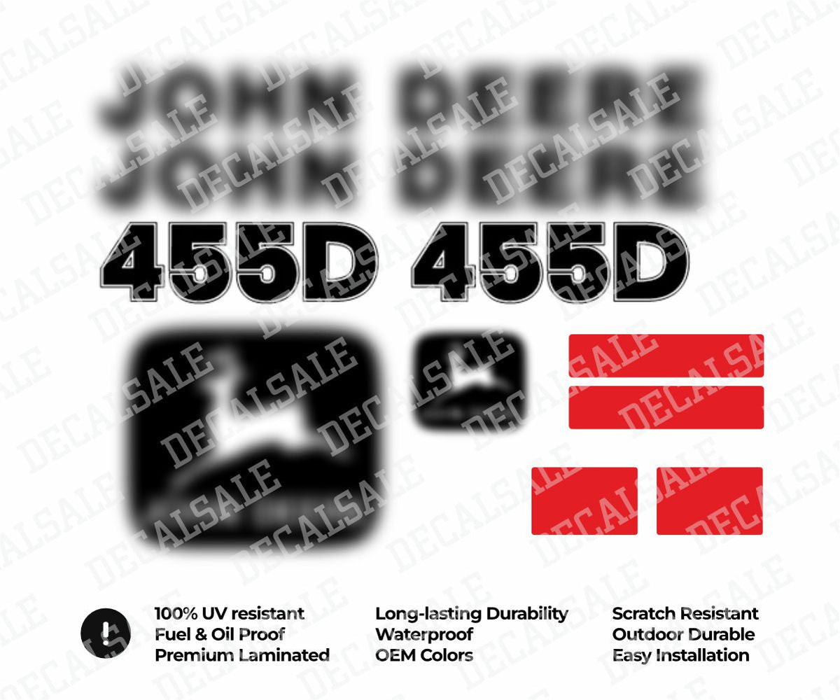 Decal Set for John Deere 455D Loader Vinyl Sticker
