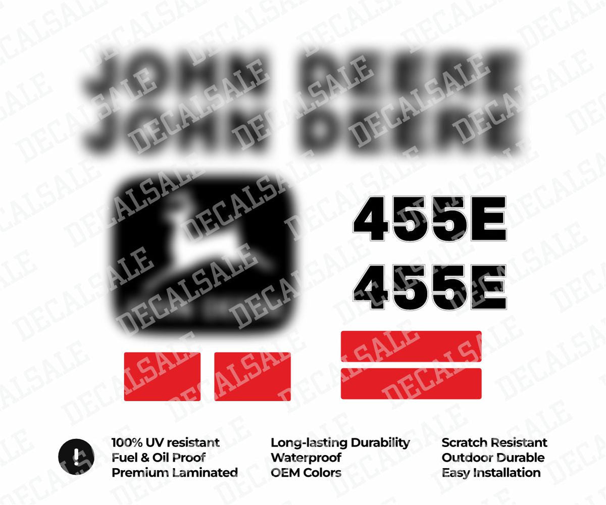 Decal Set for John Deere 455E Loader Vinyl Sticker