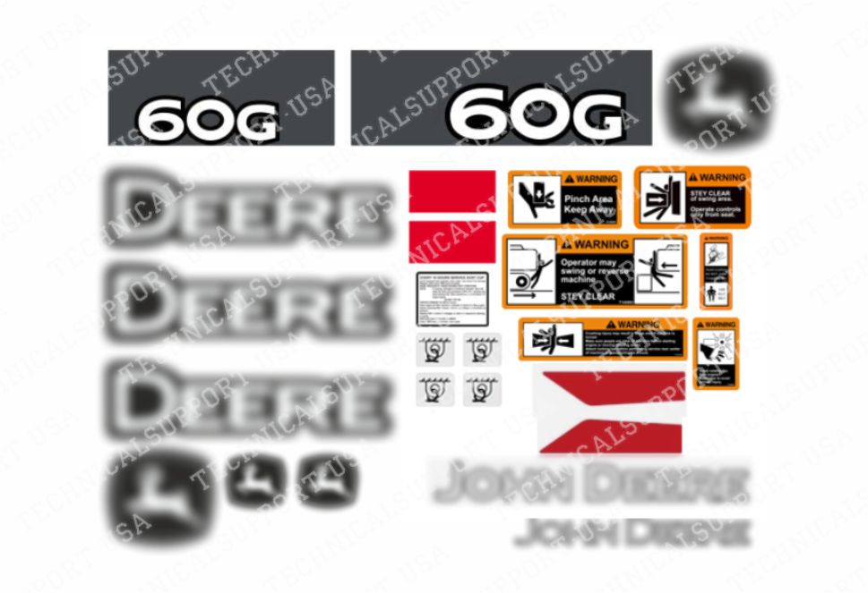 Decal Set for John Deere 60G Excavator Vinyl Sticker