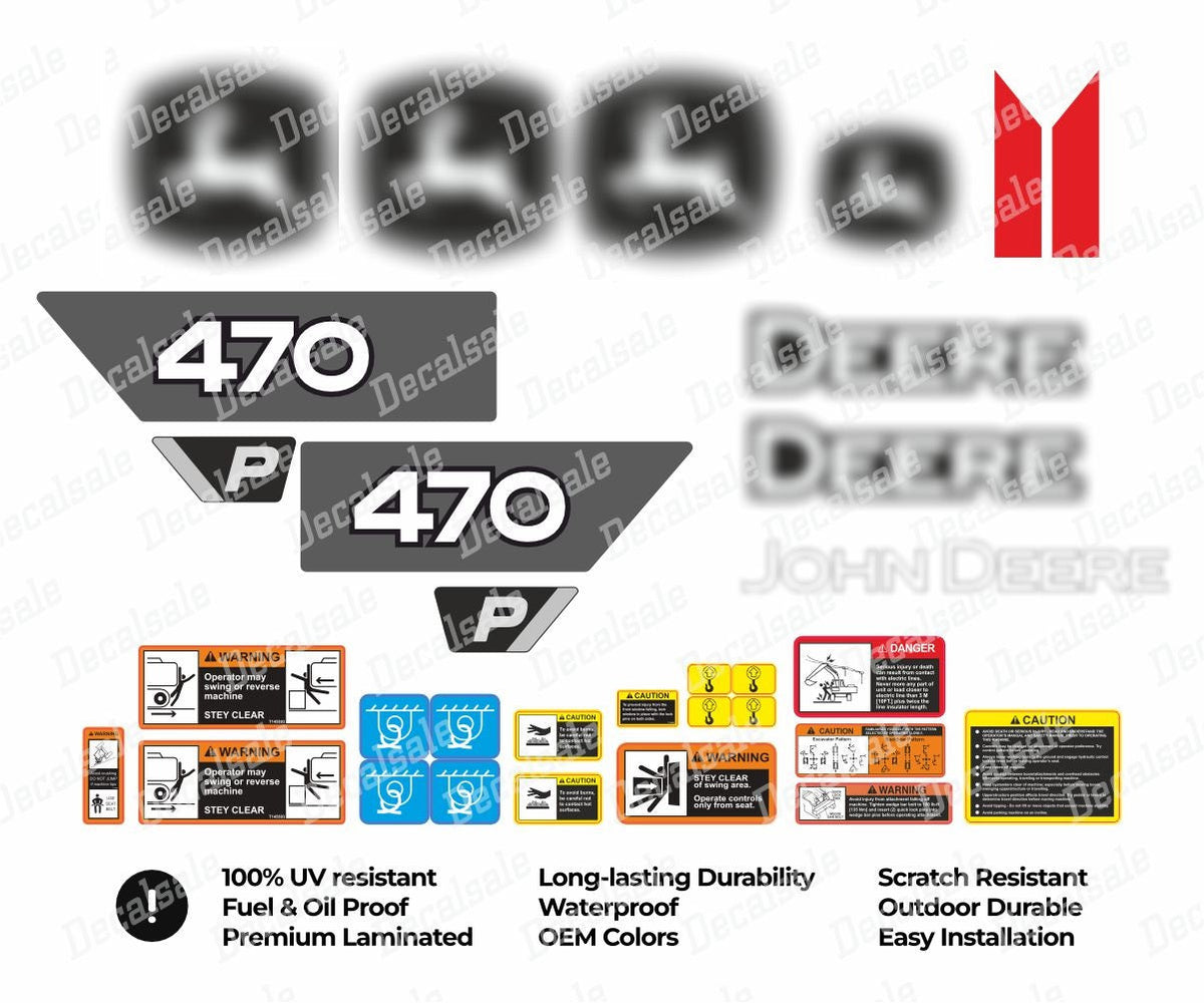 Decal Set for John Deere 470P Excavator Vinyl Sticker
