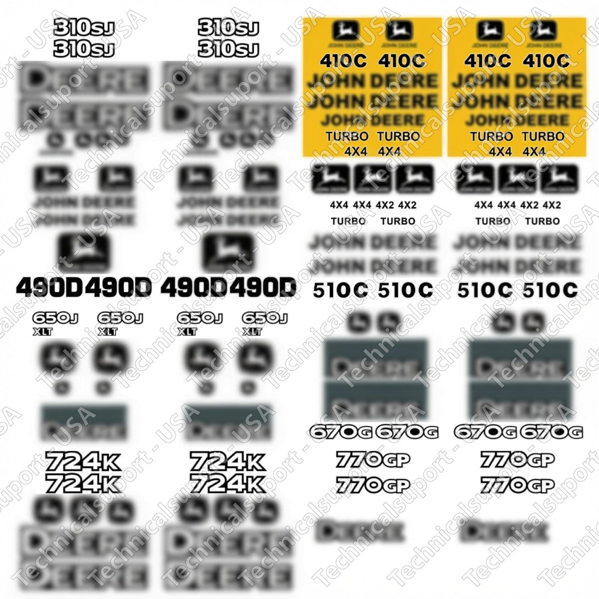 Decal Set for John Deere 2656GLC Log Loader Vinyl Sticker