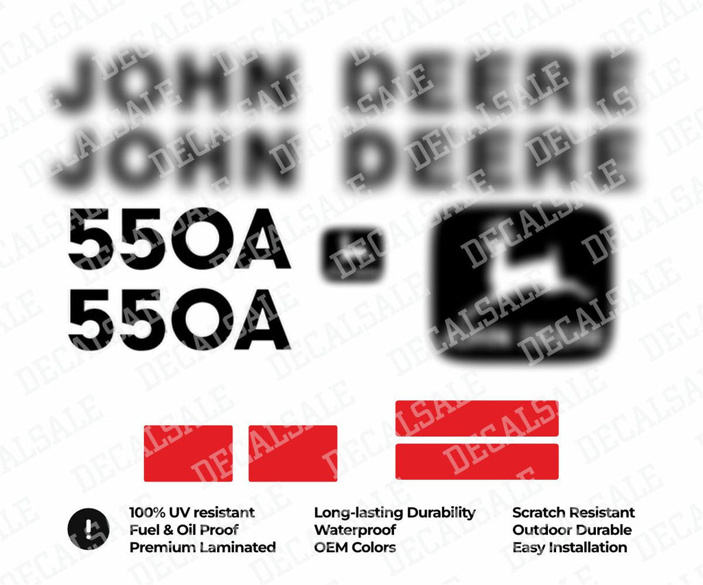 Decal Set for John Deere 550A Bulldozer Vinyl Sticker