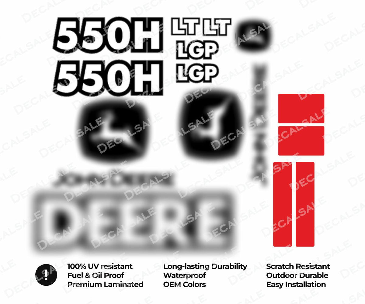 Laminated External Decal Set for John Deere 550H Crawler Dozer Vinyl Label Sticker