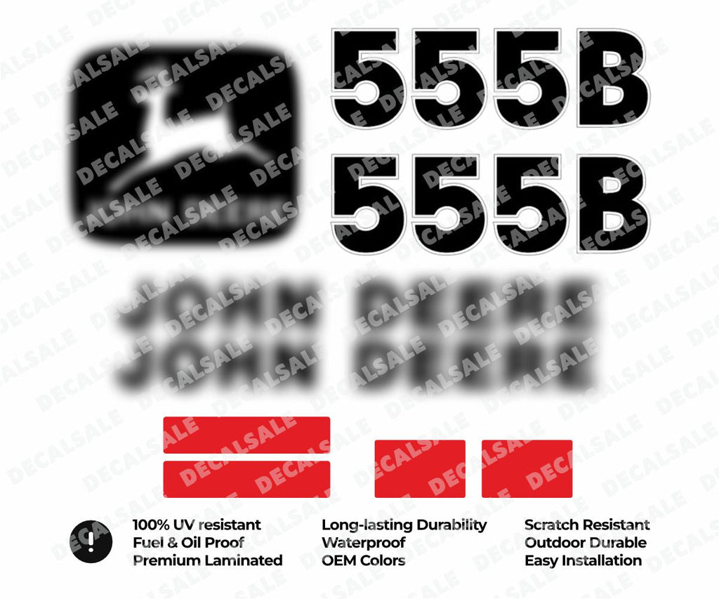 Decal Set for John Deere 555B Loader Vinyl Sticker