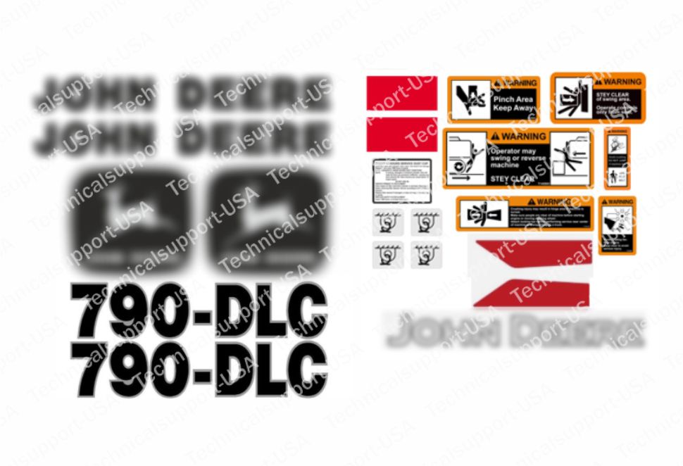 Decal Set for John Deere 790D Excavator Vinyl Sticker
