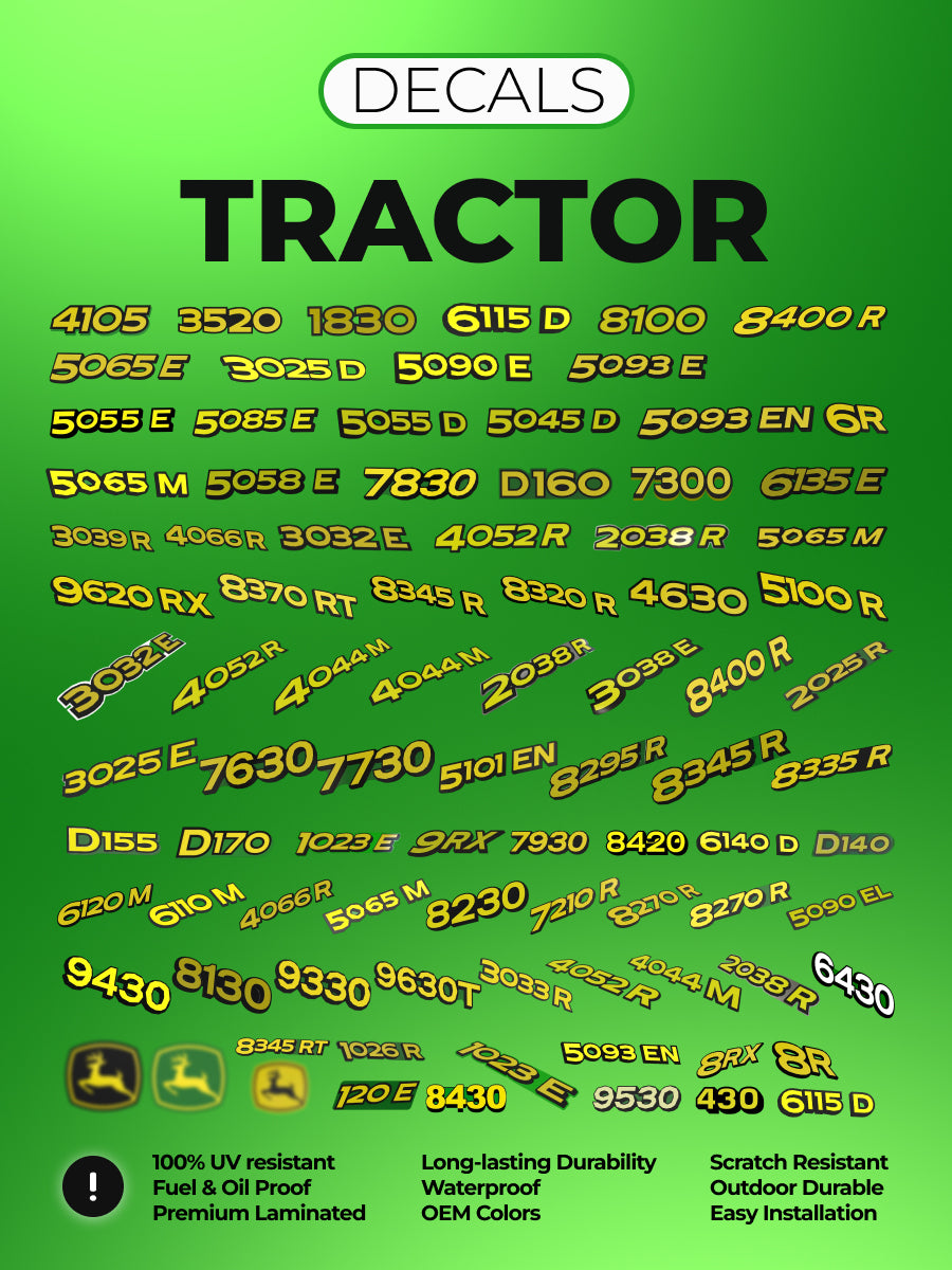 1750V tractor decal kit for John Deere