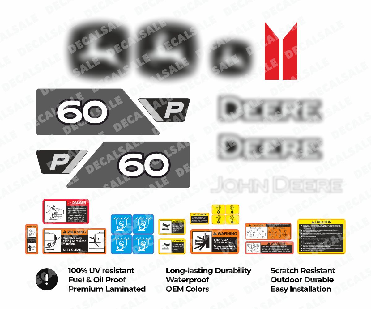 Decal Set for John Deere 60P Excavator Vinyl Sticker