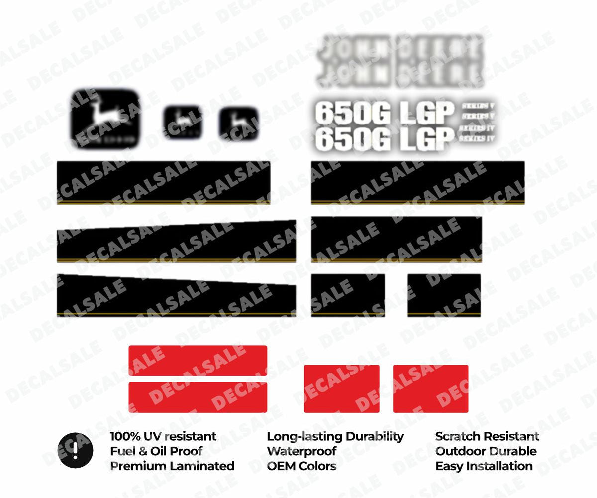 Decal Set 650G LGP Dozer Vinyl Label Sticker Kit for John Deere