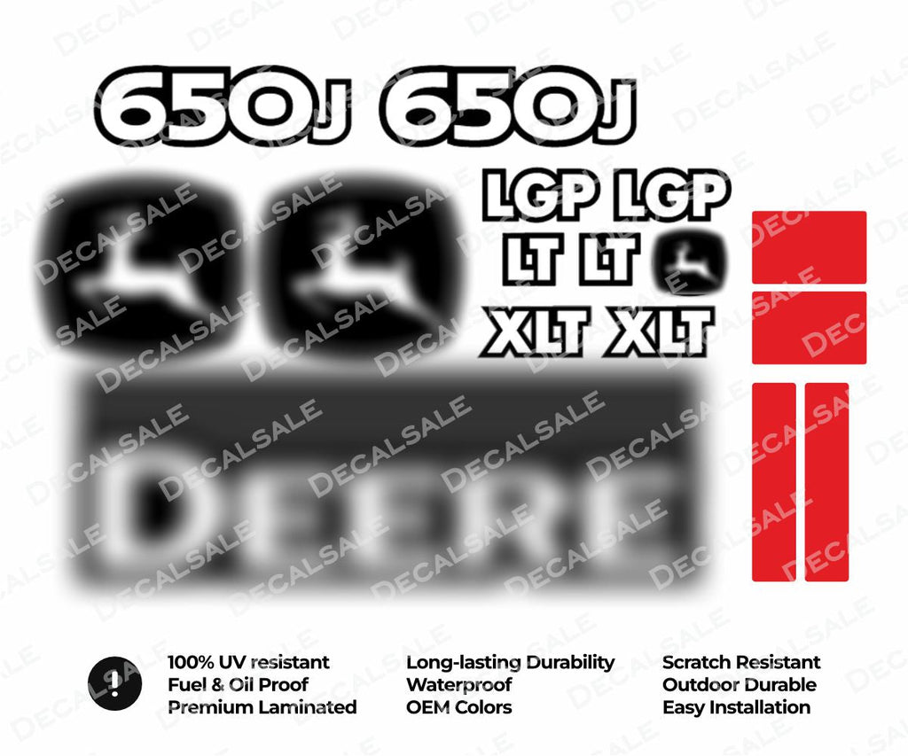 Decal Set for John Deere 650J Crawler Dozer Vinyl Sticker