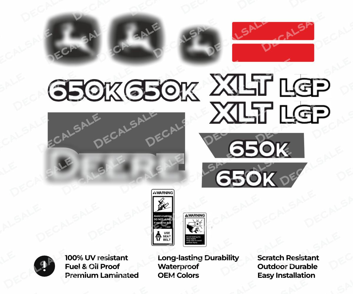 Decal Set for John Deere 650K Crawler Dozer Vinyl Sticker