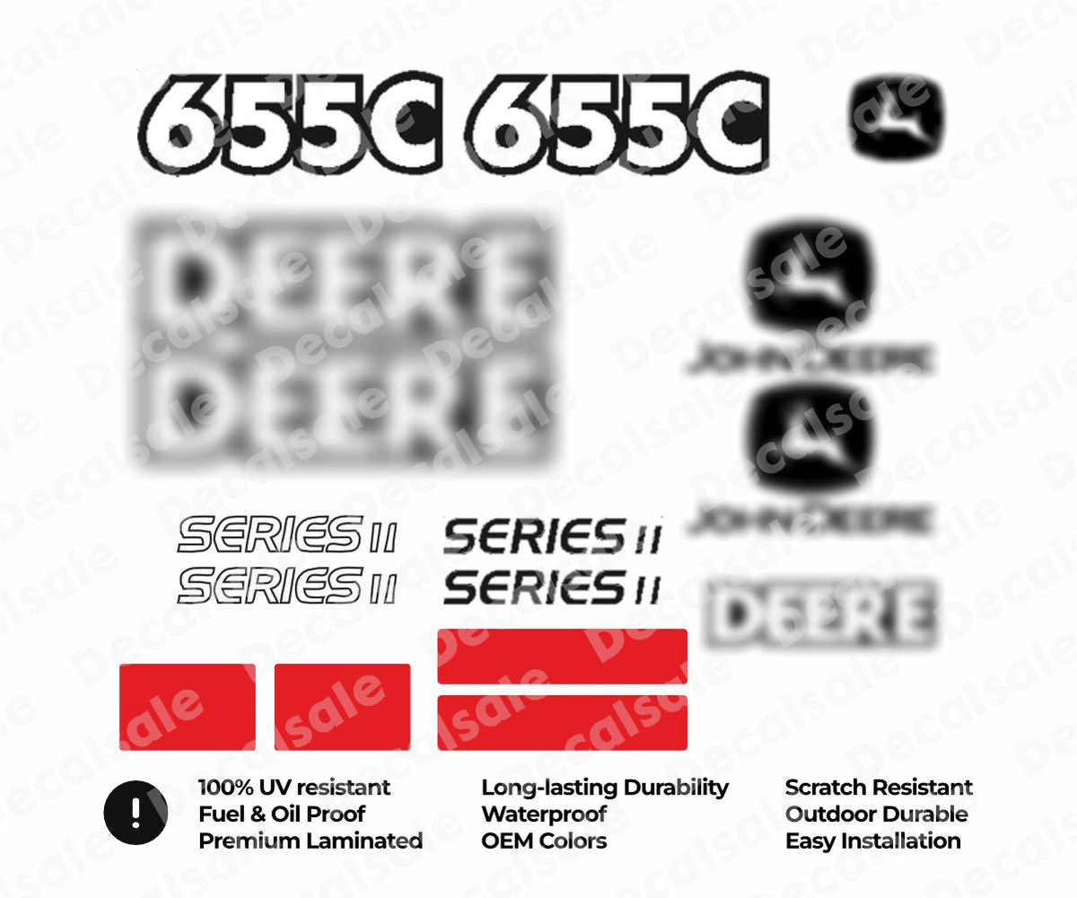 Decal Set for John Deere 655C Loader Vinyl Sticker