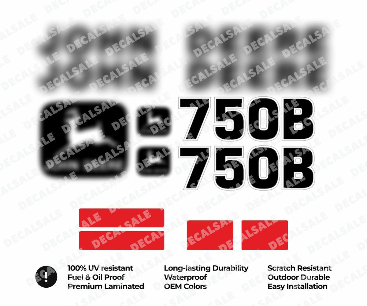 Decal Set for John Deere 750B LT Bulldozer Vinyl Label Sticker