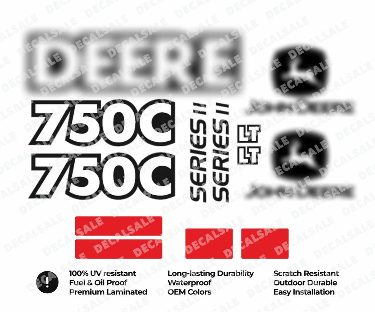 Decal Set for John Deere 750C Bulldozer Vinyl Sticker