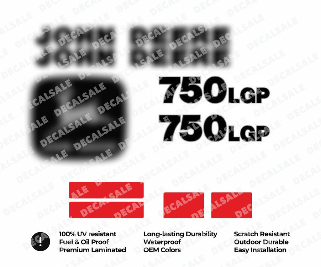 Decal Set for John Deere 750C Bulldozer Vinyl Label Sticker