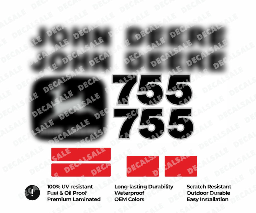 Decal Set for John Deere 755 Crawler Loader Vinyl Sticker