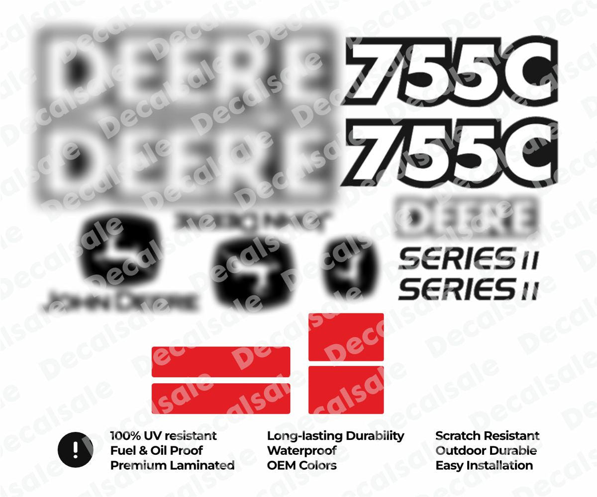 Decal Set for John Deere 755C Loader Vinyl Sticker