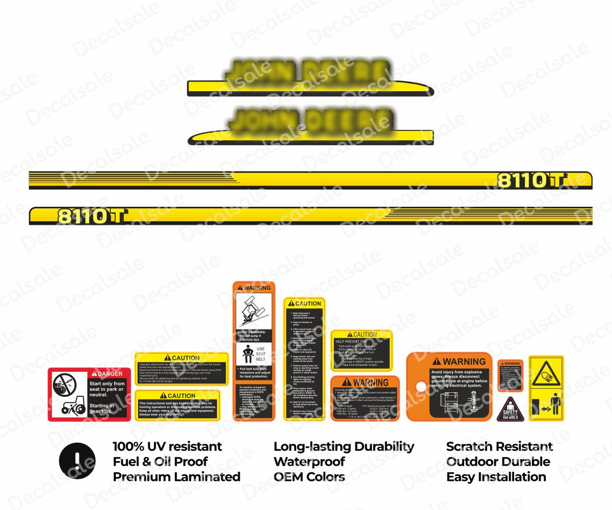 8110T tractor decal kit for John Deere