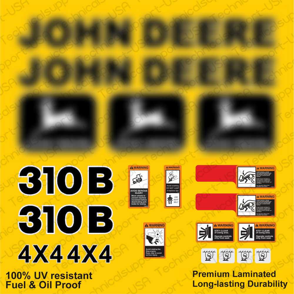Decal Set for John Deere 310B Loader Vinyl Sticker