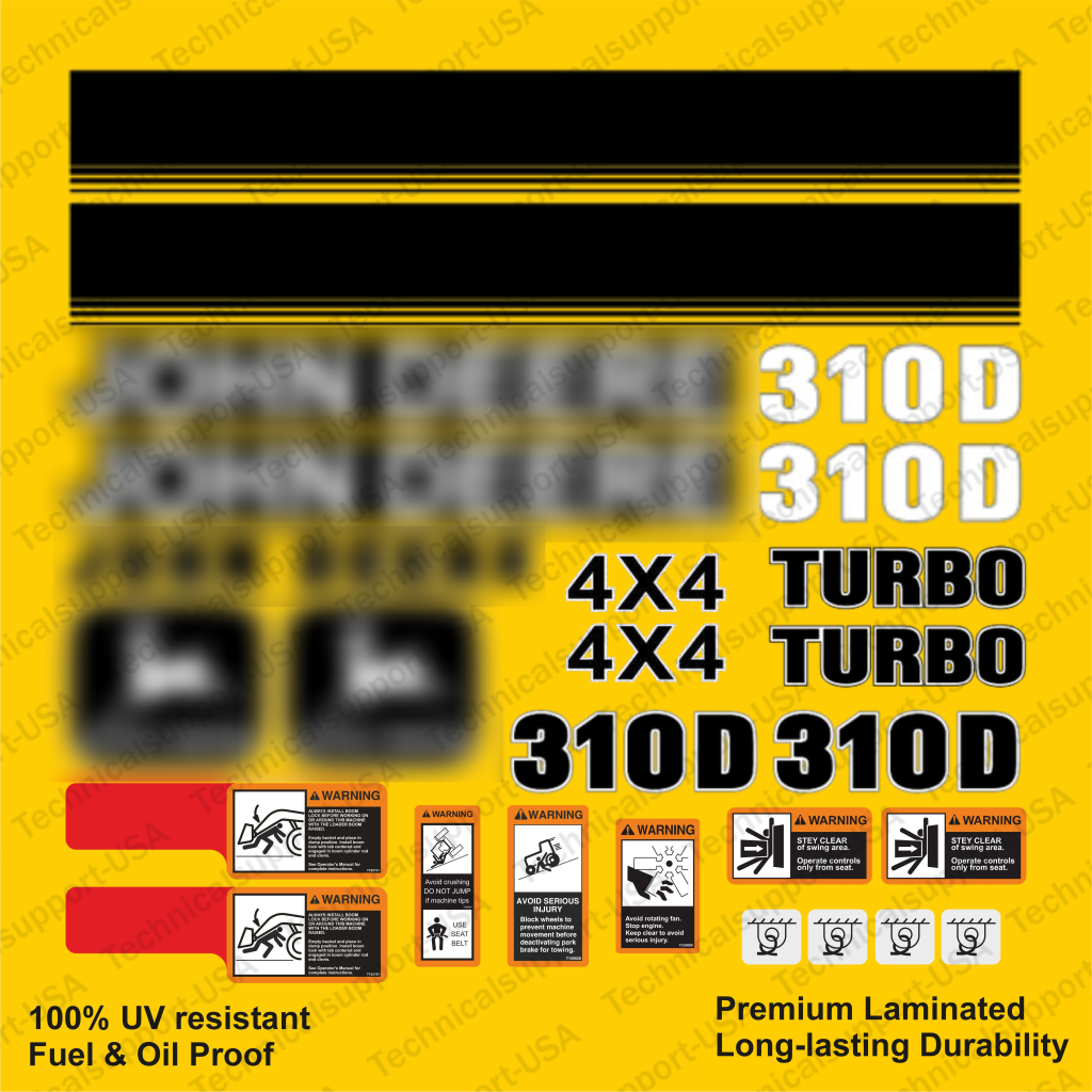 Decal Set for John Deere 310D Backhoe Vinyl Sticker