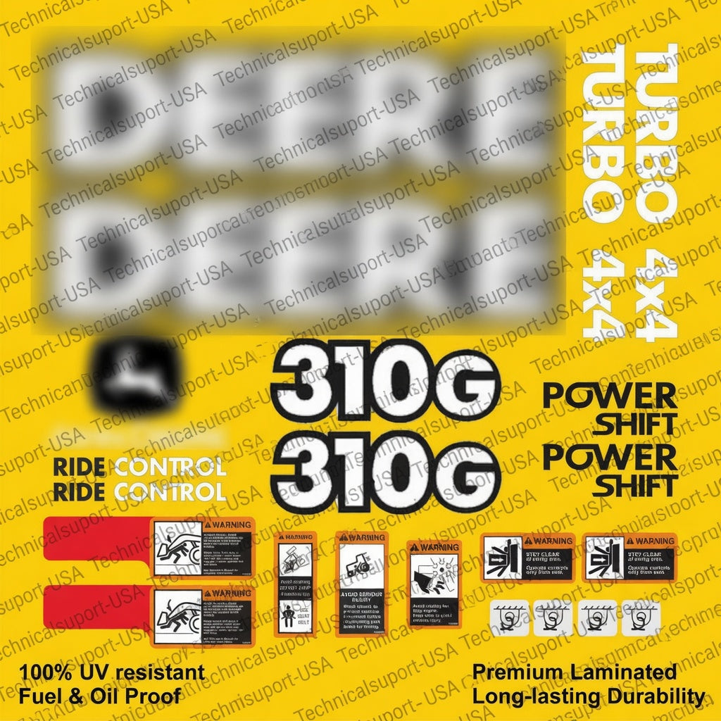 Decal Set for John Deere 310G Backhoe Vinyl Sticker
