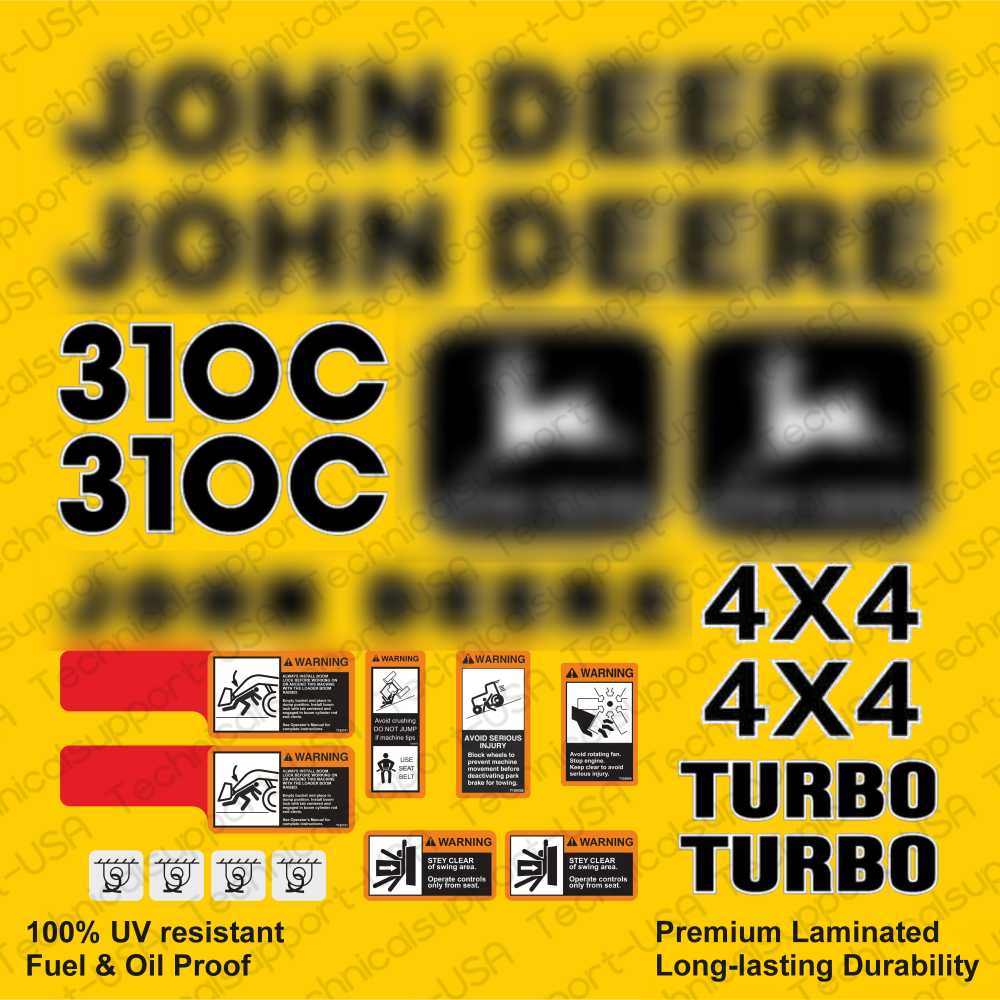 Decal Set for John Deere 310C Loader Vinyl Sticker