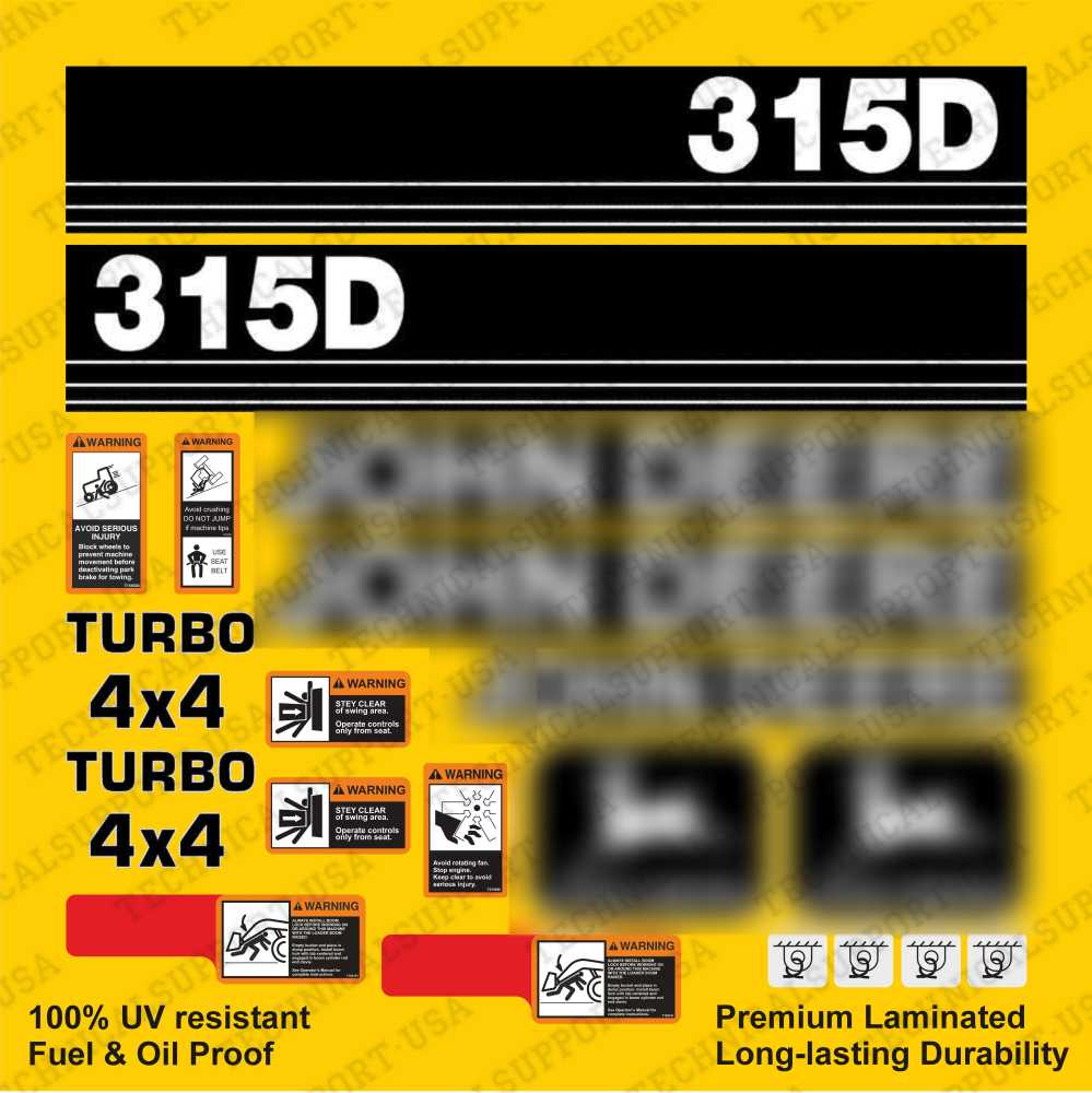 Decal Set for John Deere 315D Backhoe Vinyl Sticker