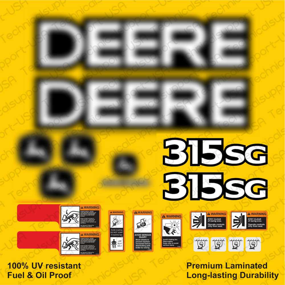 Decal Set for John Deere 315SG Backhoe Vinyl Sticker