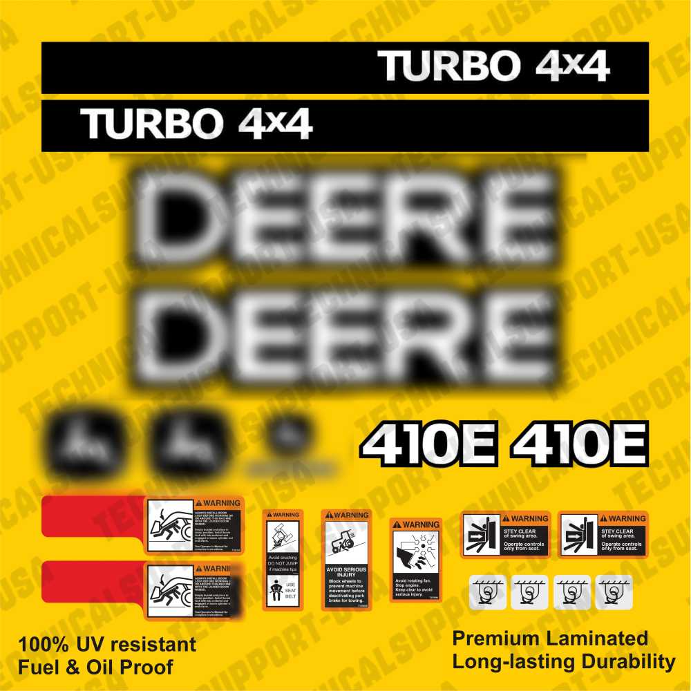 Decal Set for John Deere 410E II Truck Vinyl Sticker