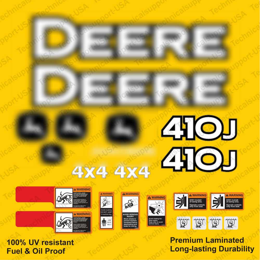 Decal Set for John Deere 410J TMC Loader Vinyl Sticker