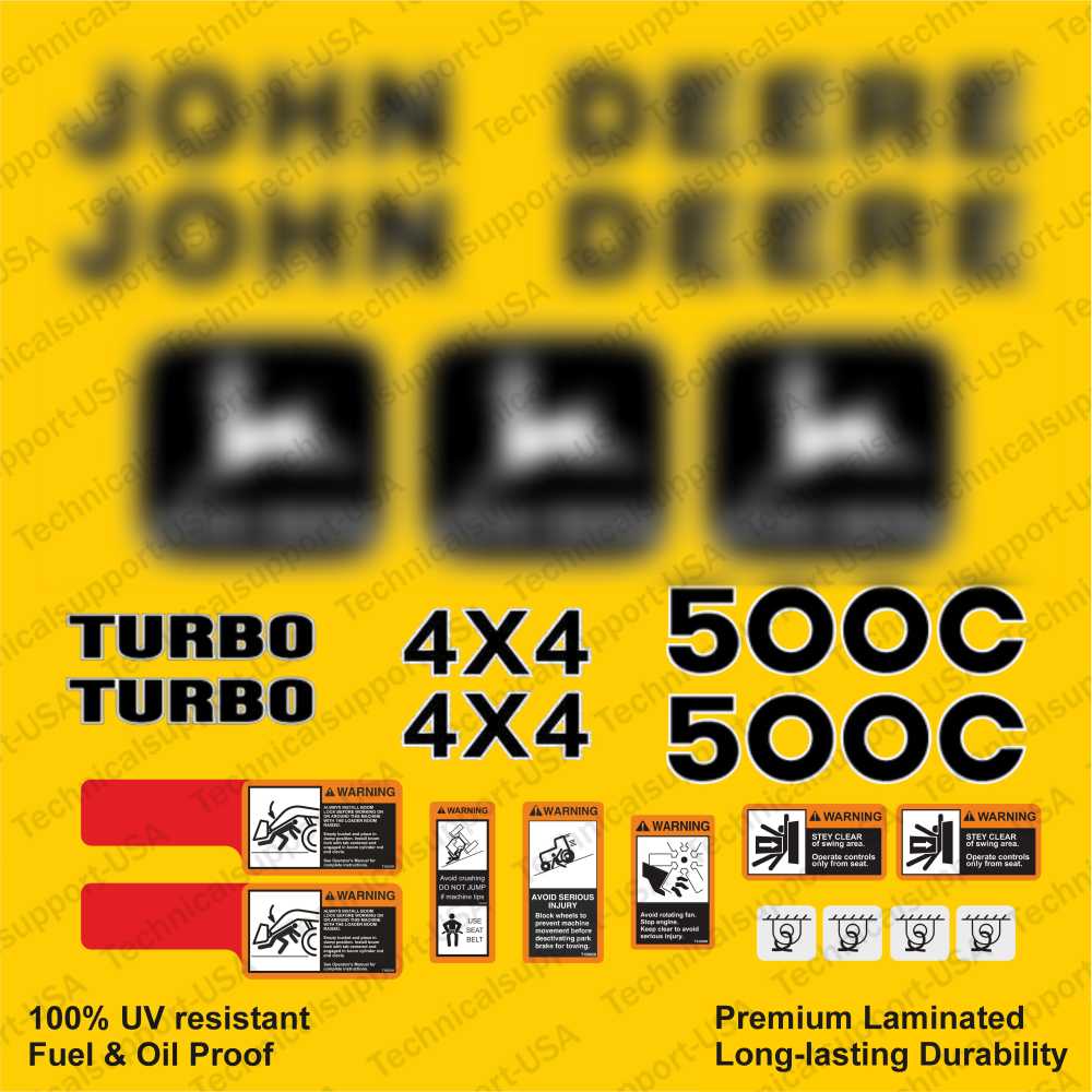 Decal Set for John Deere 500C Loader Vinyl Sticker