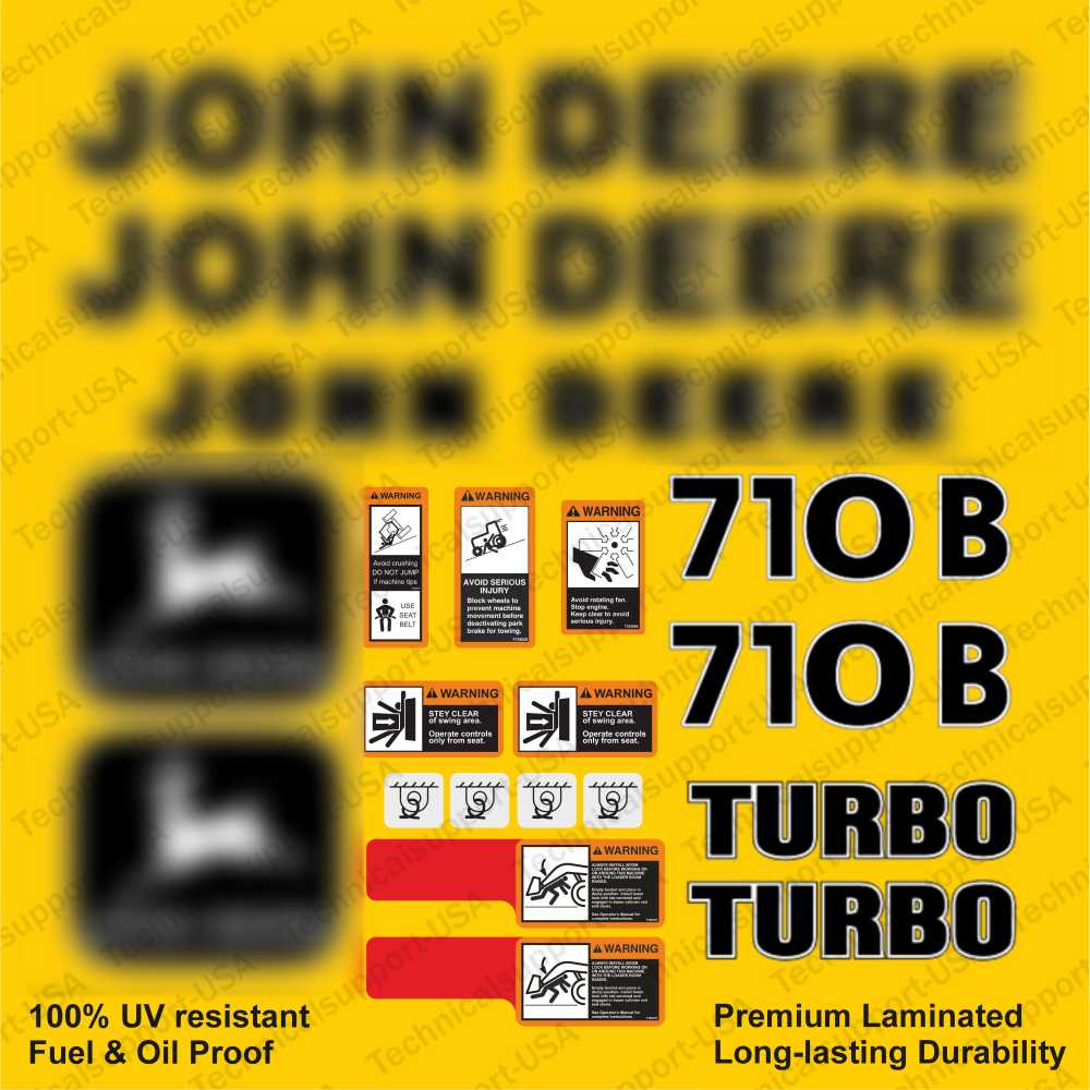 Decal Set for John Deere 710B Loader Vinyl Sticker