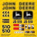 Laminated External Decal Set for John Deere 510 Loader Vinyl Label Sticker Kit