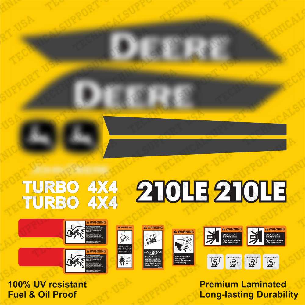 Decal Set for John Deere 210LE Loader Vinyl Sticker
